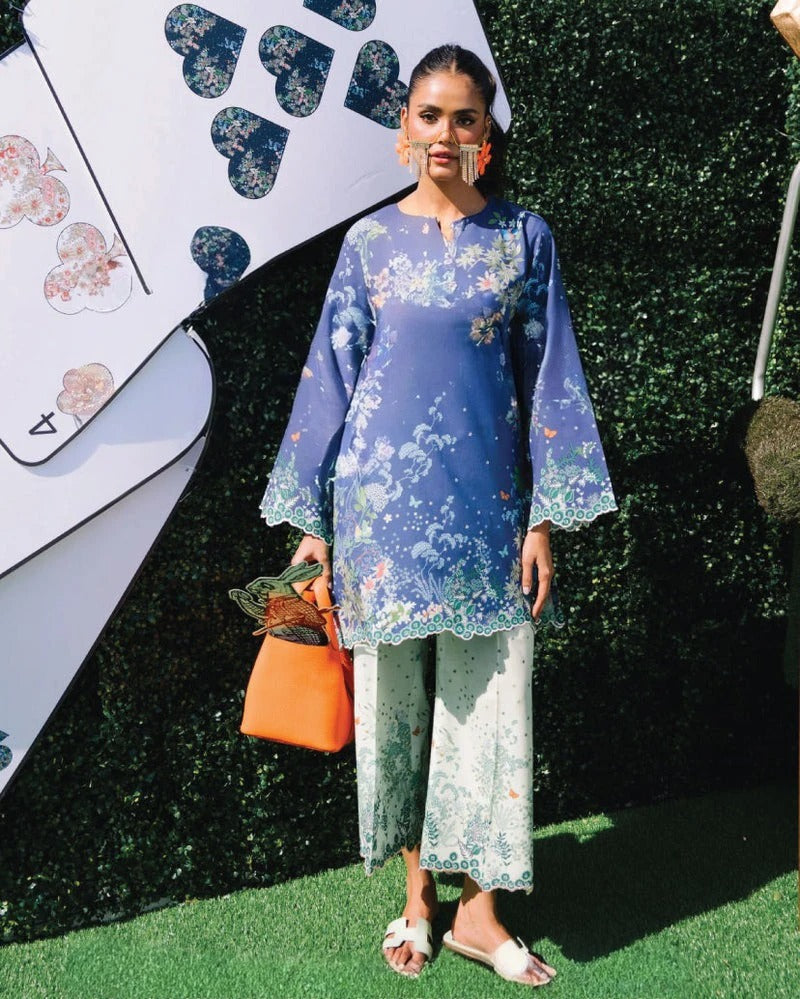 Enchanted Sapphire Premium Digital Printed Lawn 2-Piece Set