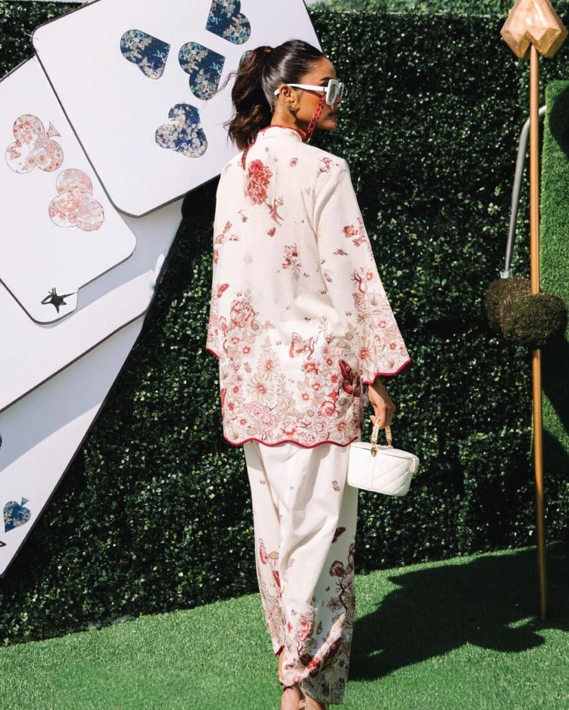 Whimsical Ivory Garden Premium digital printed lawn 2-Piece Set