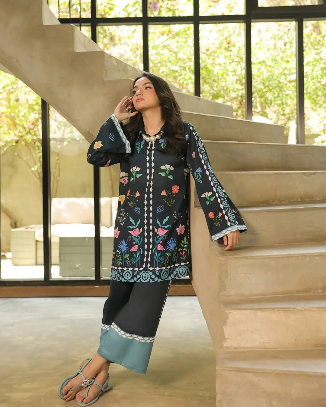 Enchanted Garden Premium Digital Printed Lawn 2-Piece Set