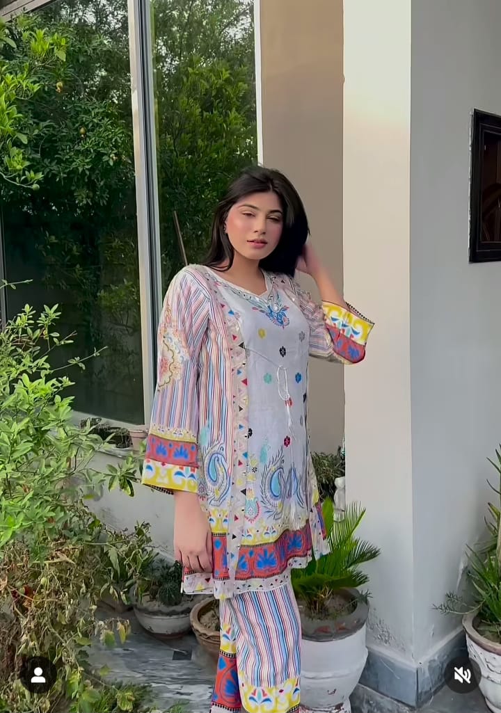 2pcs coat style digital printed shirt & trouser for women - Fashion luxe