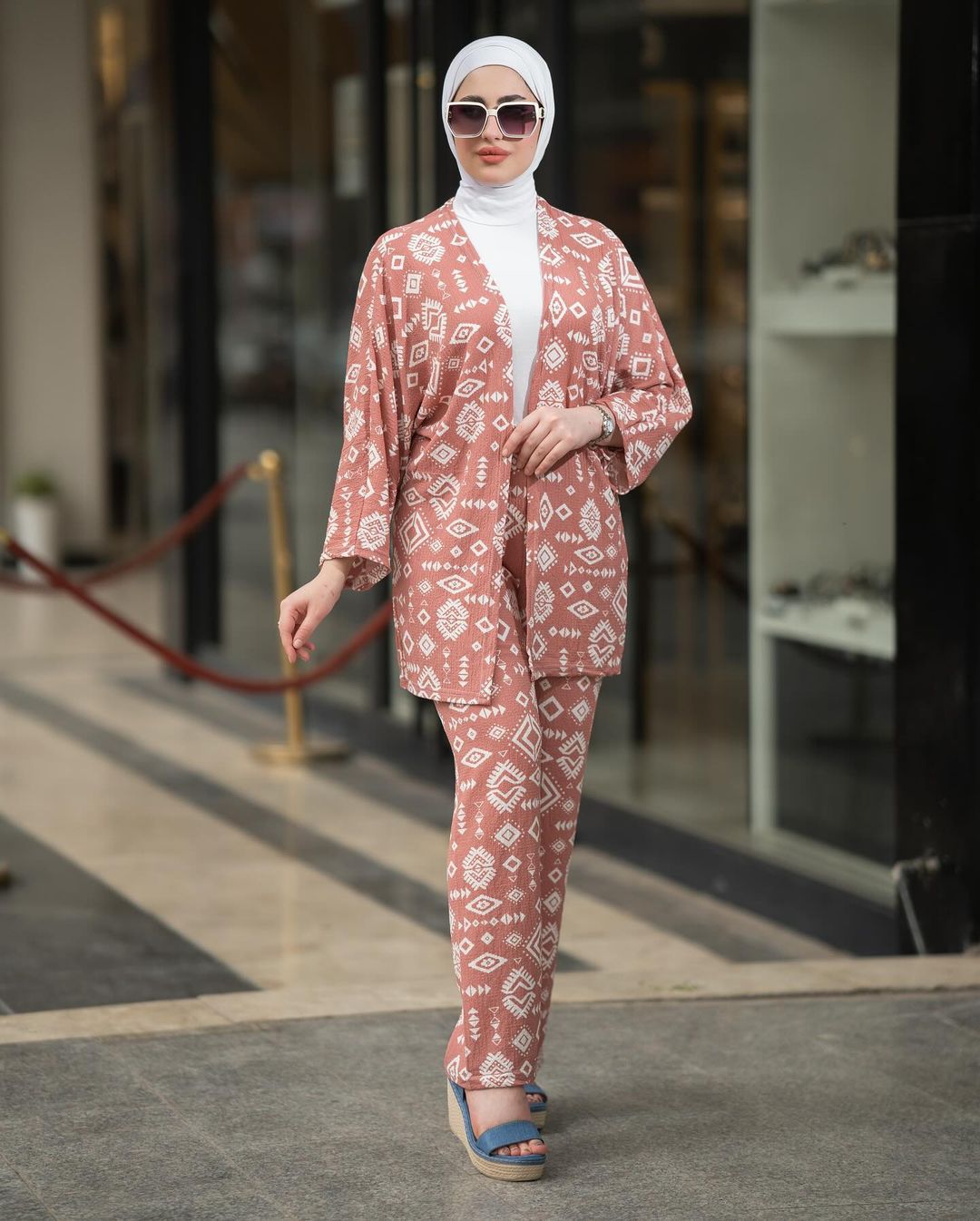 Trendy Olive Tribal Print Set Sophisticated Style