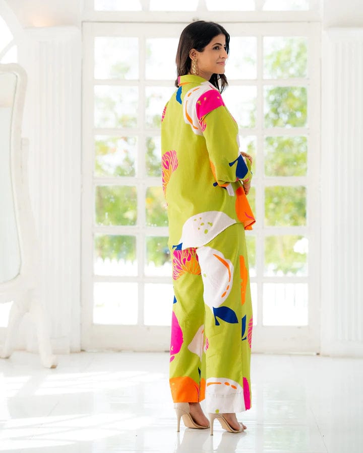 Chic Harper Print Lawn Cotton Set Stylish Full-Sleeve Top & Trousers