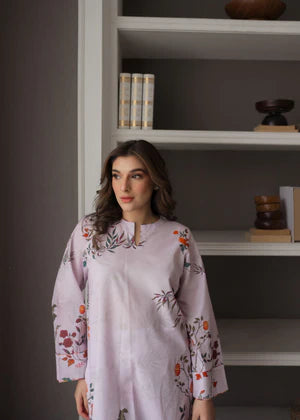Elegant Lavender Floral Premium digital printed lawn 2-Piece Set