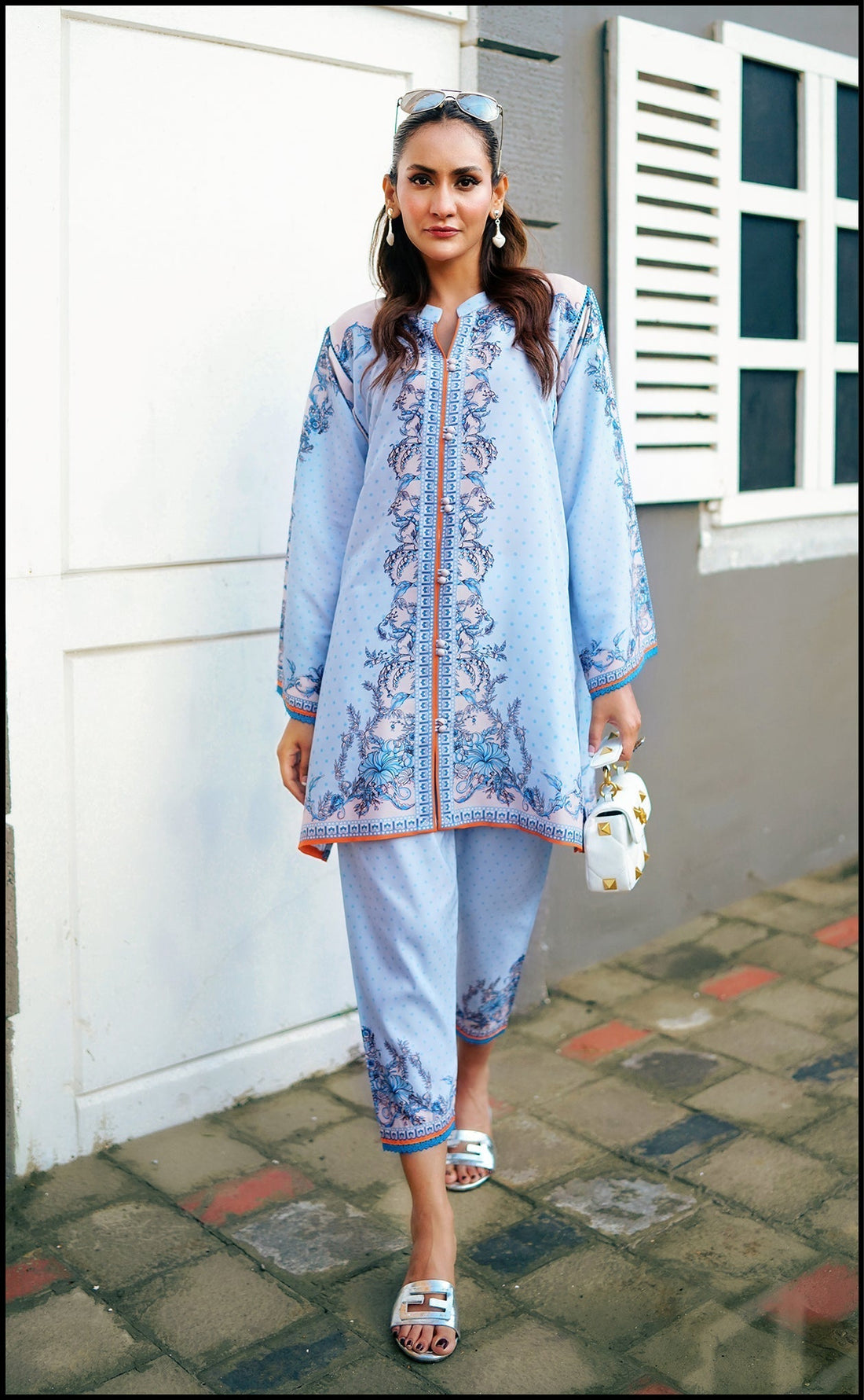 Sky Elegance Replica Lawn Suit – Swiss Lawn 2-Piece