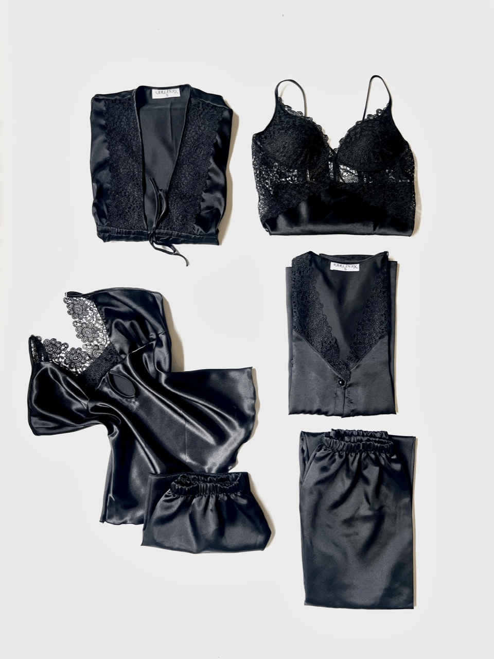 Turkish 6-Piece Satin Nightgown Set for Women - Fashion luxe